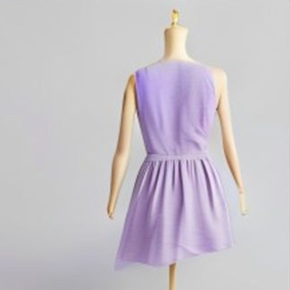 Lavender A-Line Mini Dress - back view